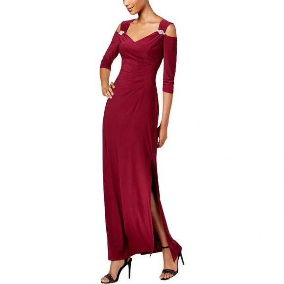 R&M Richards Floor Length Column Style Evening Gown in red   Sz :6 - Picture 4 of 10